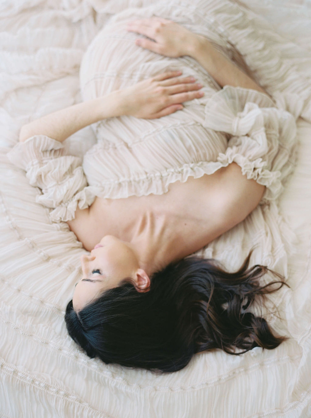 an indoor maternity photo session in san francisco