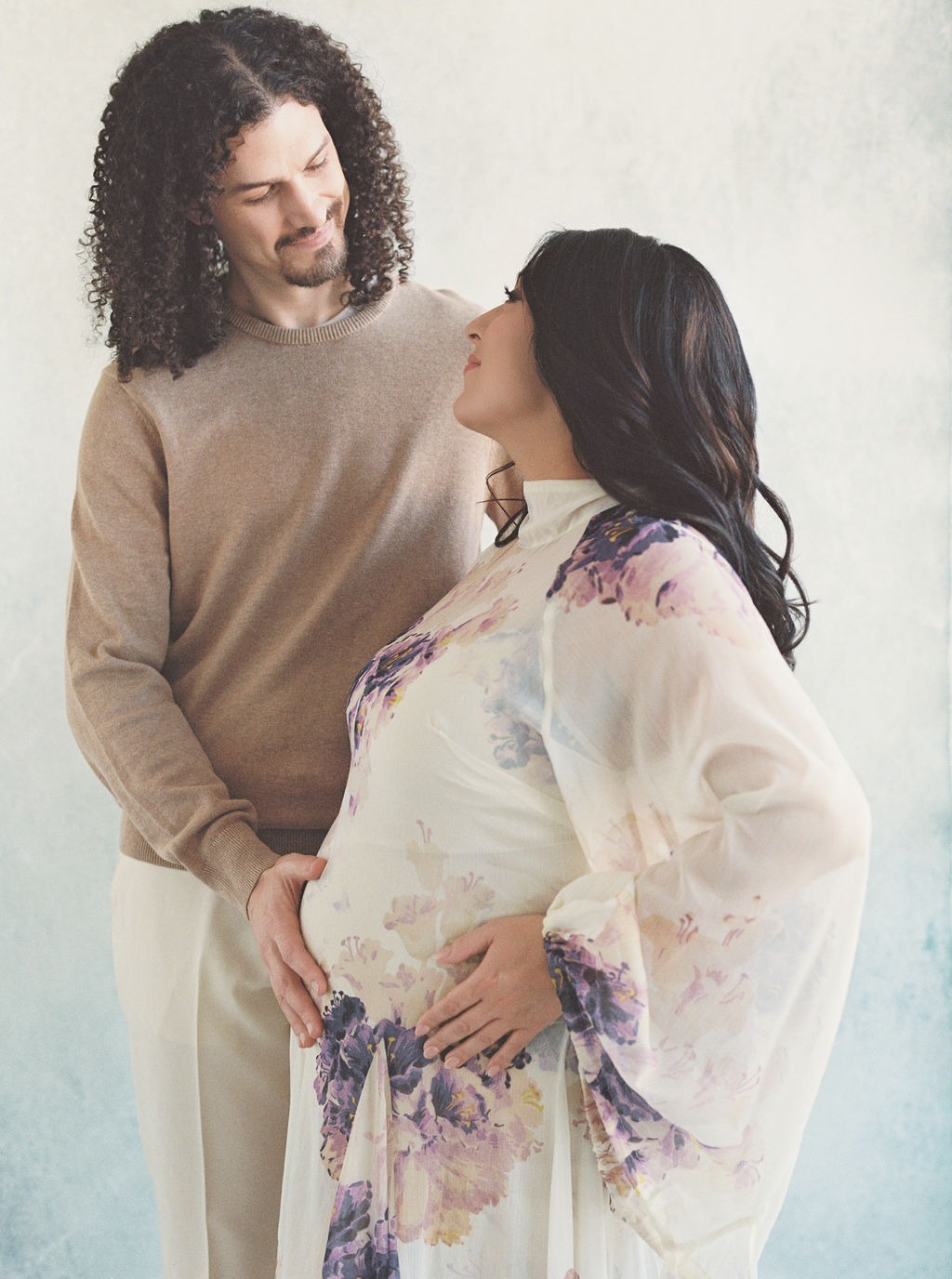 portrait of a couple during their maternity shoot at one of the best photo locations in san francisco