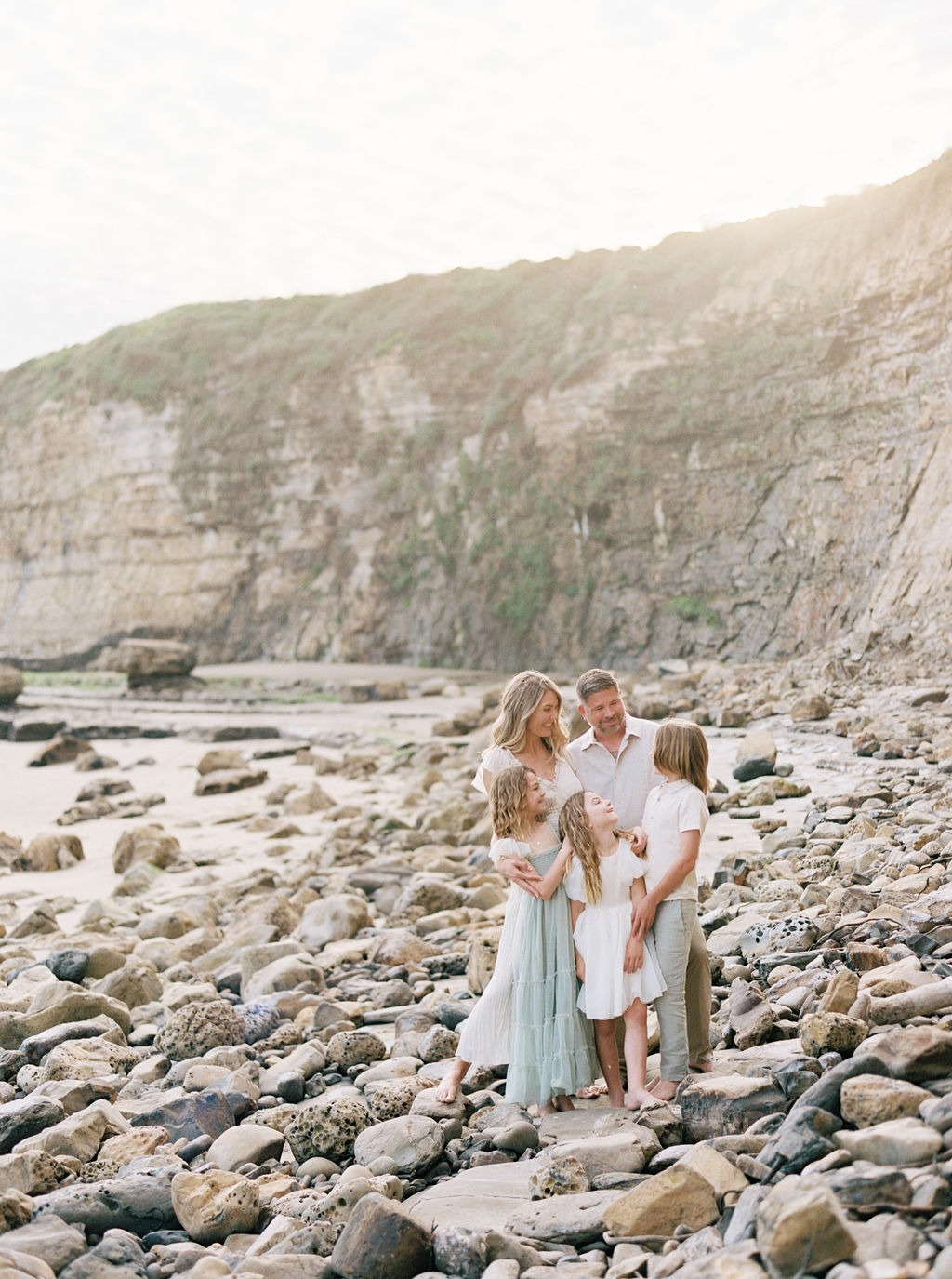 portrait of a family during their photoshoot at one of the most beautiful san francisco family photo locations